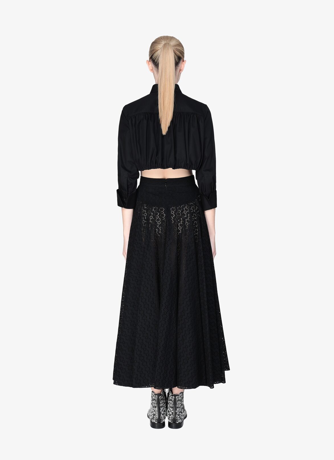 SHIRT GABARDINE DE COTON BLACK ALAÏA BLACK  SHIRT GABARDINE DE COTON BLACK